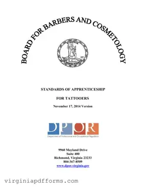 Fill in a Valid How To Get A Tattoo License In Virginia Template