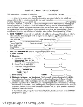 Fill in a Valid No Broker Residential Sales Virginia Template