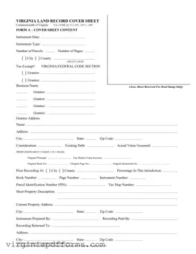Fill in a Valid Va Land Record Cover Sheet Template