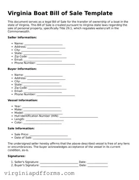 Attorney-Approved Virginia Boat Bill of Sale Document