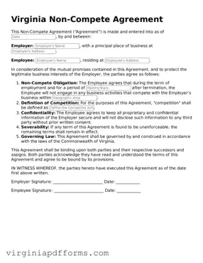 Attorney-Approved Virginia Non-compete Agreement Document