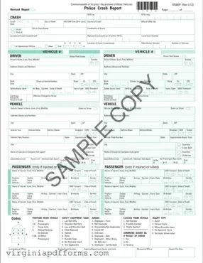 Fill in a Valid Virginia Police Crash Report Template