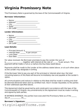 Attorney-Approved Virginia Promissory Note Document