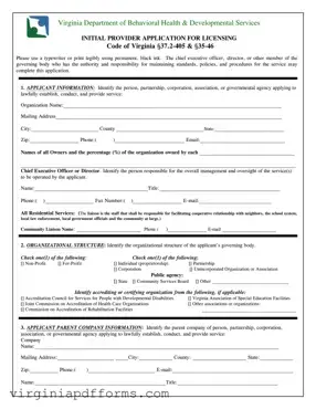 Fill in a Valid Virginia Provider Application Template