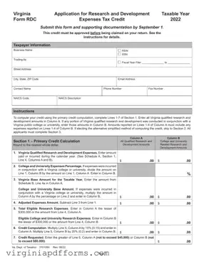 Fill in a Valid Virginia Rdc Template
