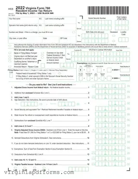 Fill in a Valid Virginia State Tax Return 760 Template