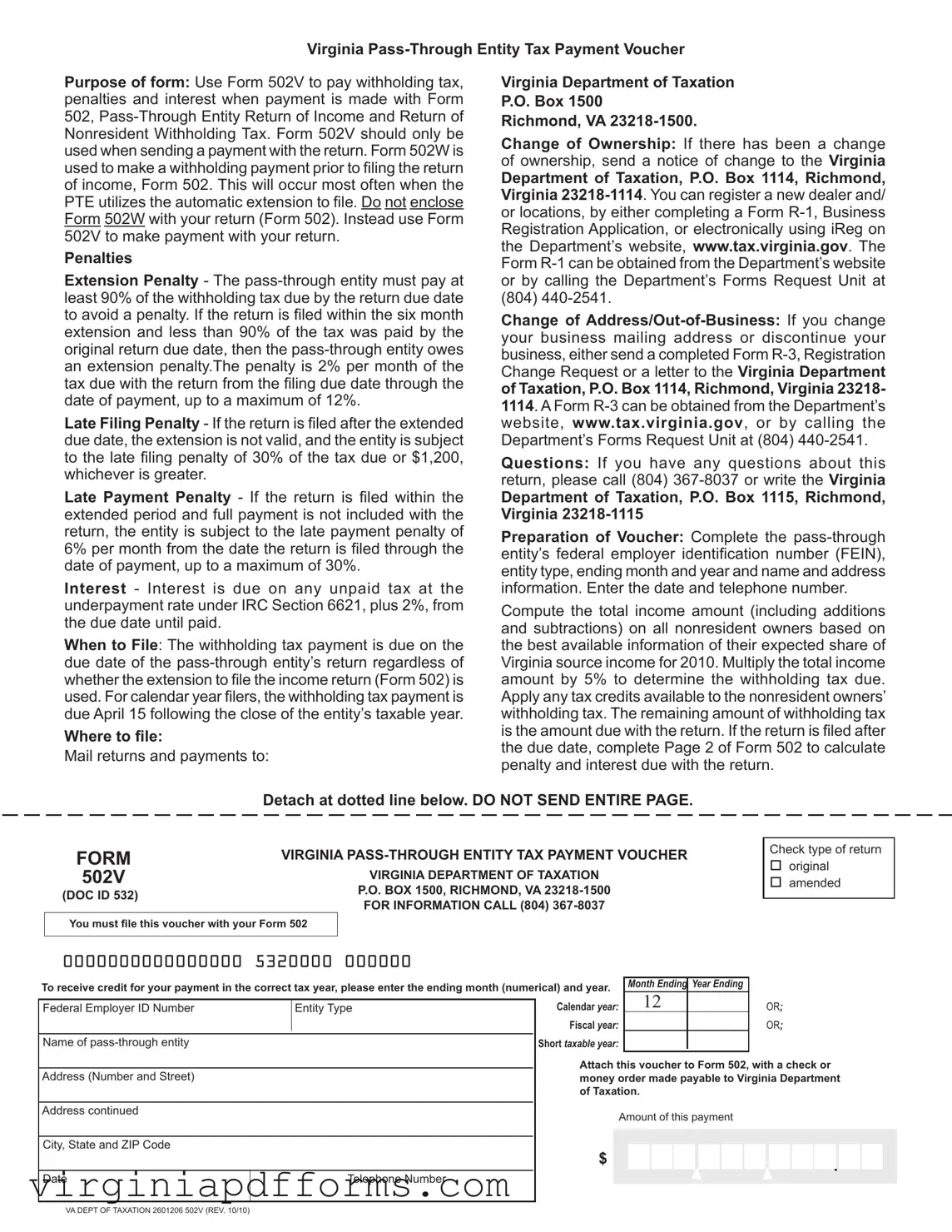 Fill in a Valid Va 502V Template