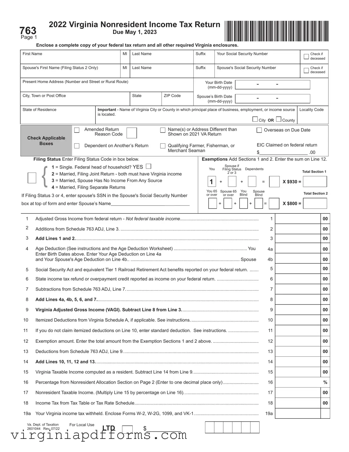 Fill in a Valid Va 763 Template