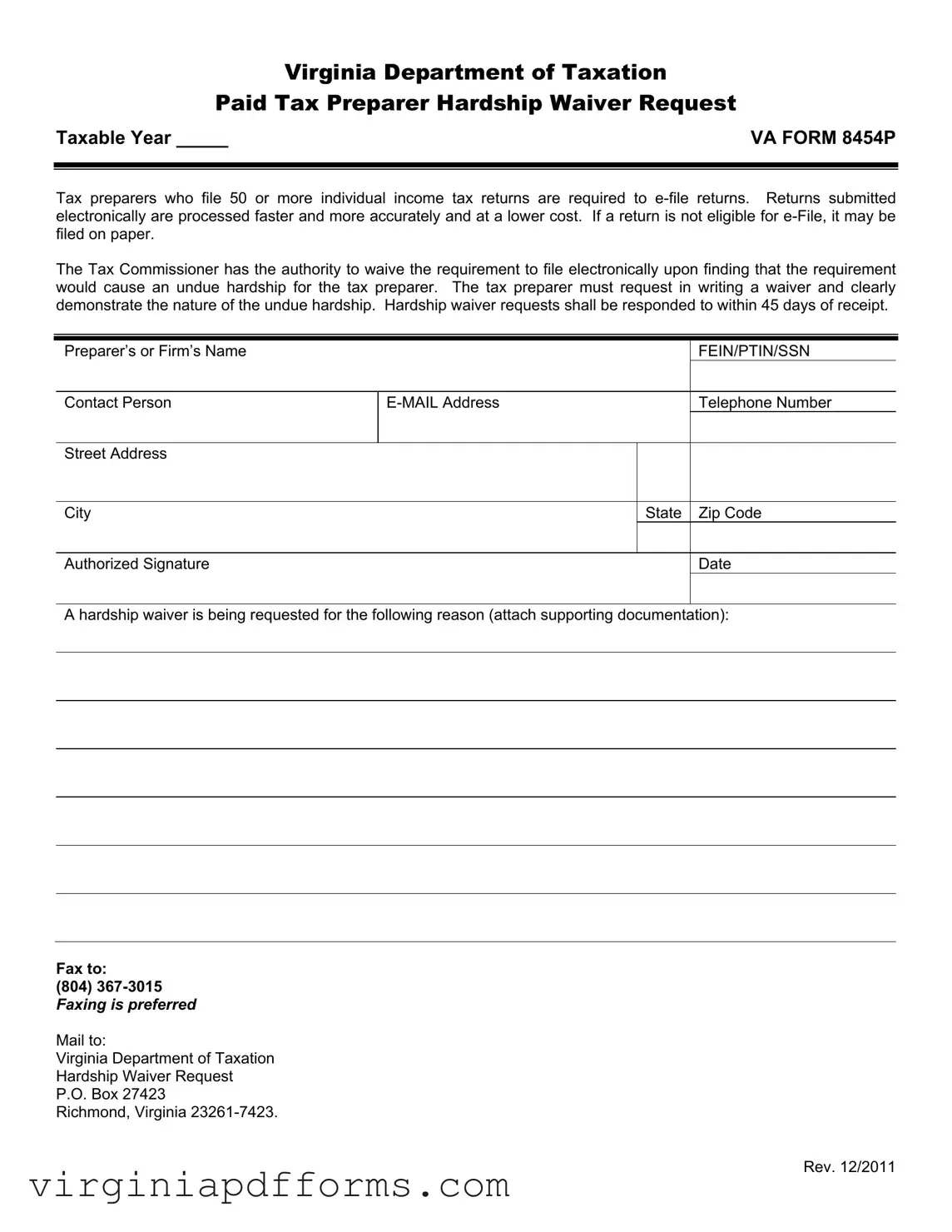 Fill in a Valid Va 8454P Template