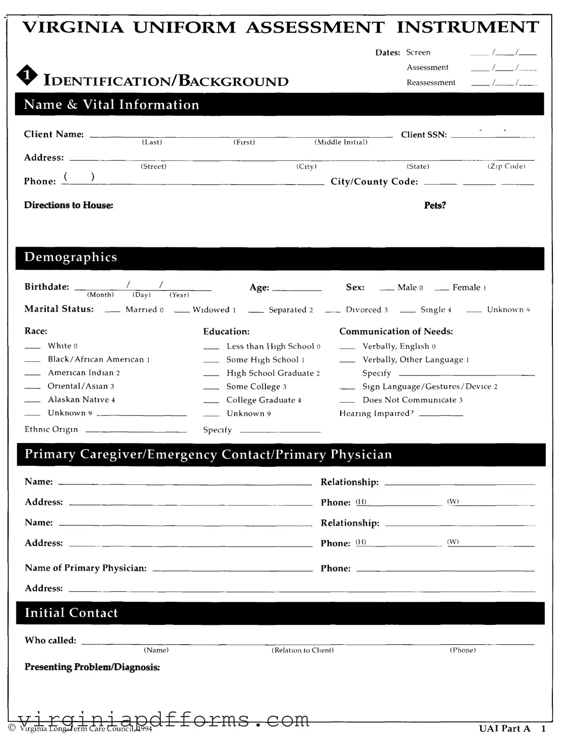 Fill in a Valid Va Uai Template
