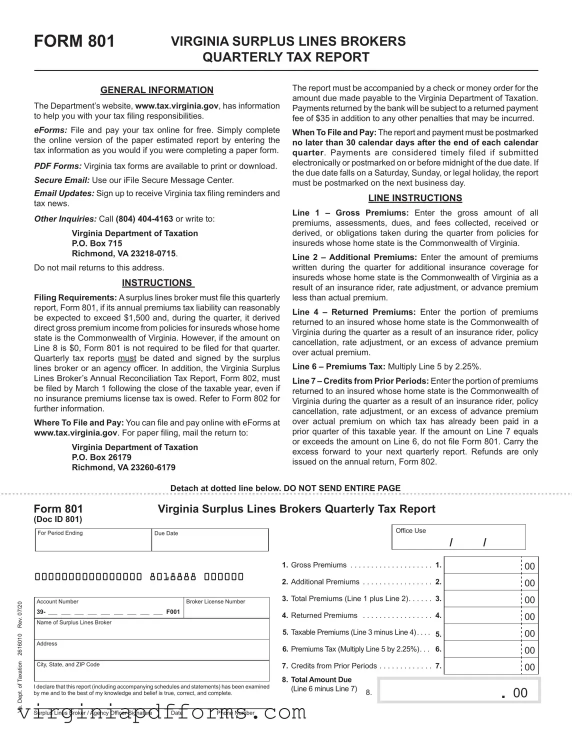 Fill in a Valid Virginia 801 Template