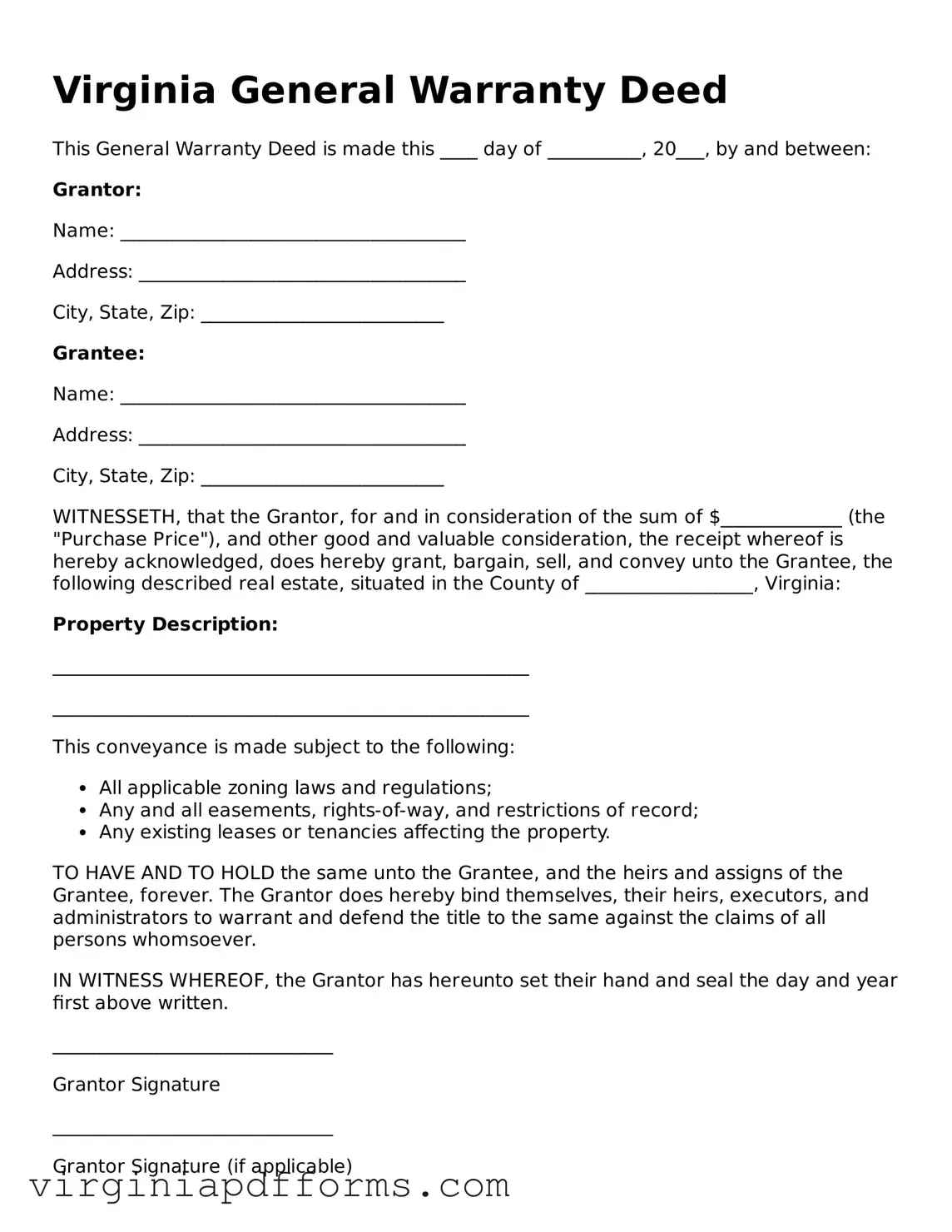 Attorney-Approved Virginia Deed Document